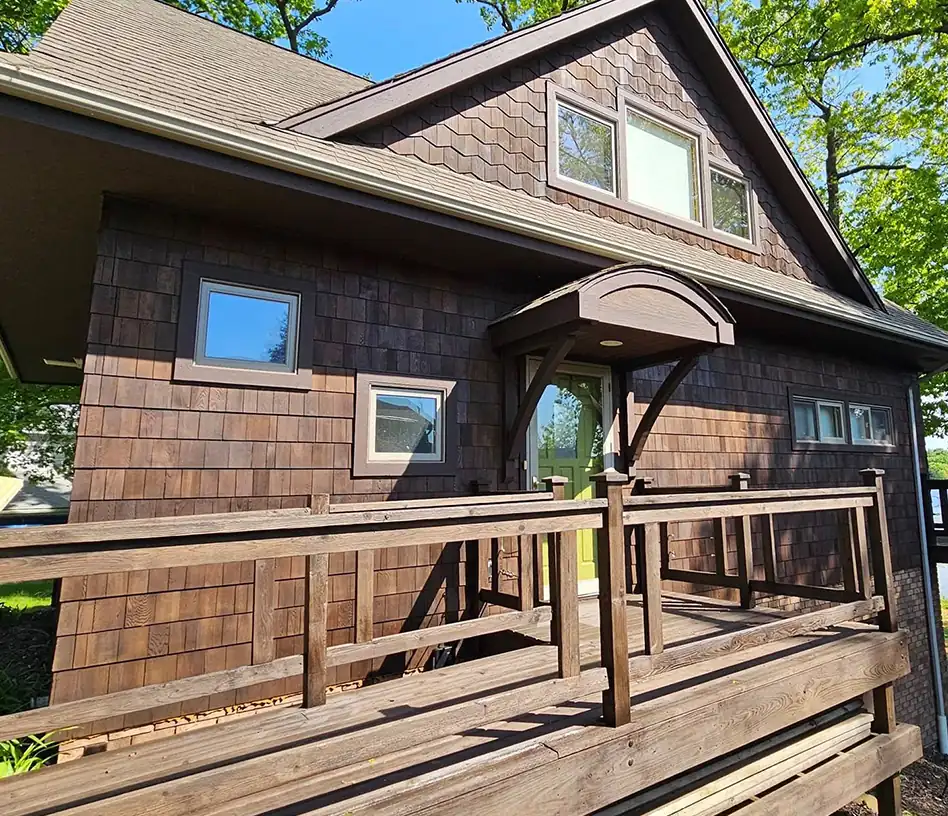 Cedar shake siding painting staining Waukesha County WI