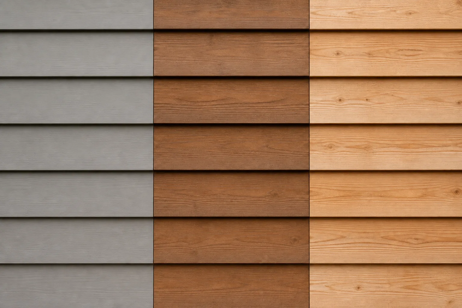 Illustration comparing solid, semi-solid, and semi-transparent cedar siding finishes