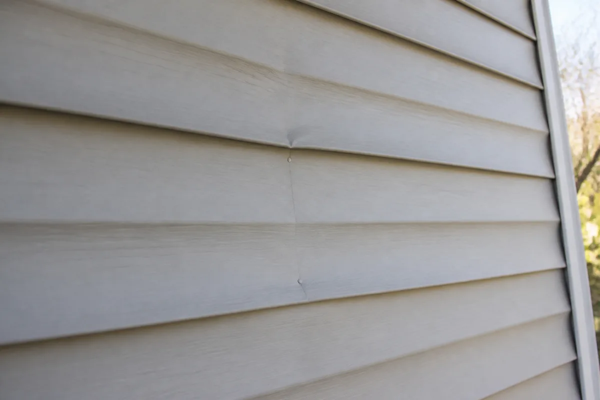 Illustration of localized buckling that restricts movement in vinyl siding panels