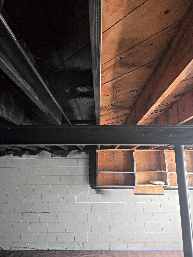 Basement black ceiling painting in Eagle