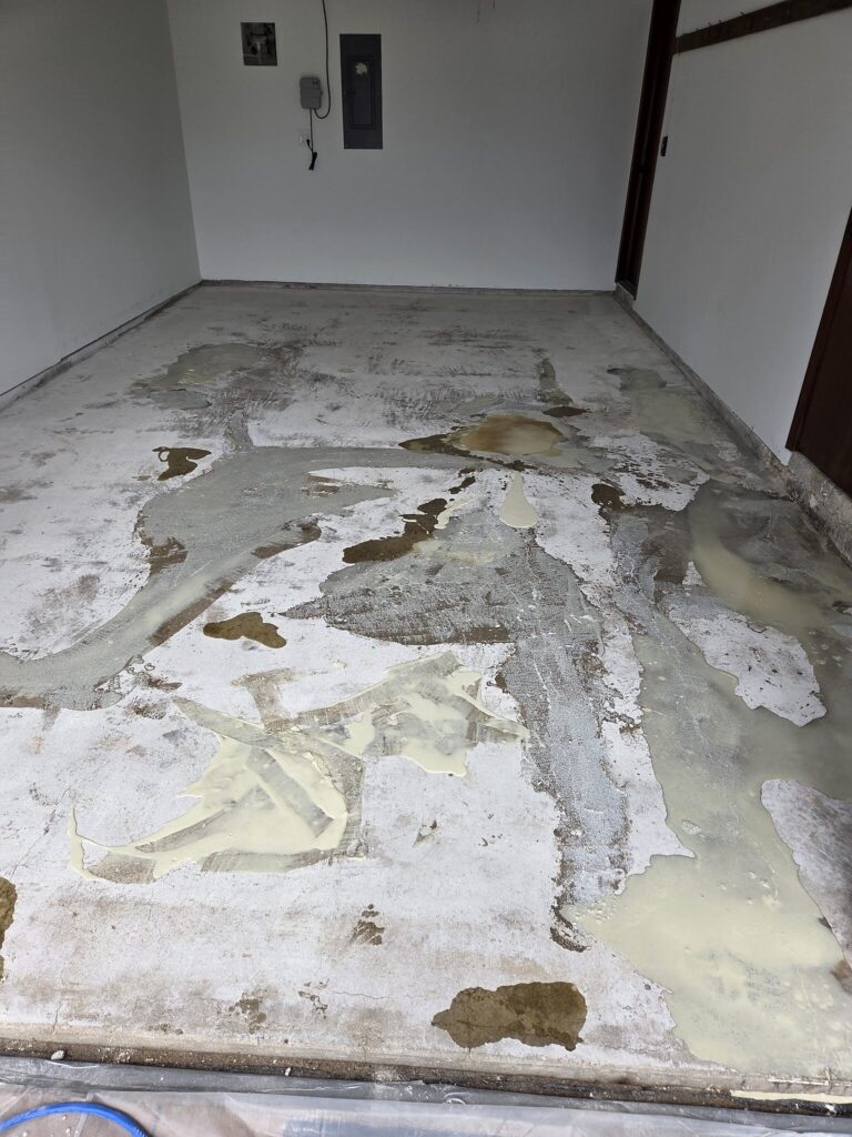 Garage concrete floor preparation in East Troy
