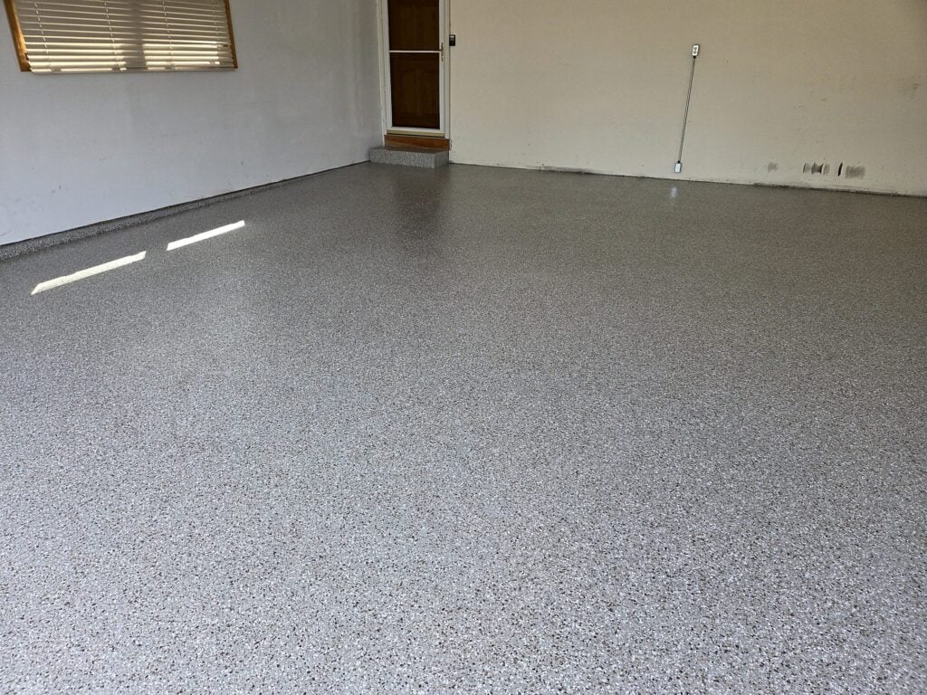 Gray flake garage floor in Mukwonago