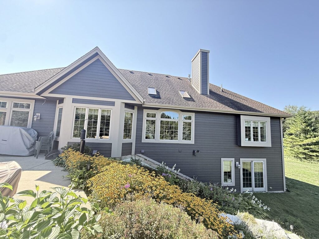 Gray two story house exterior in East Troy