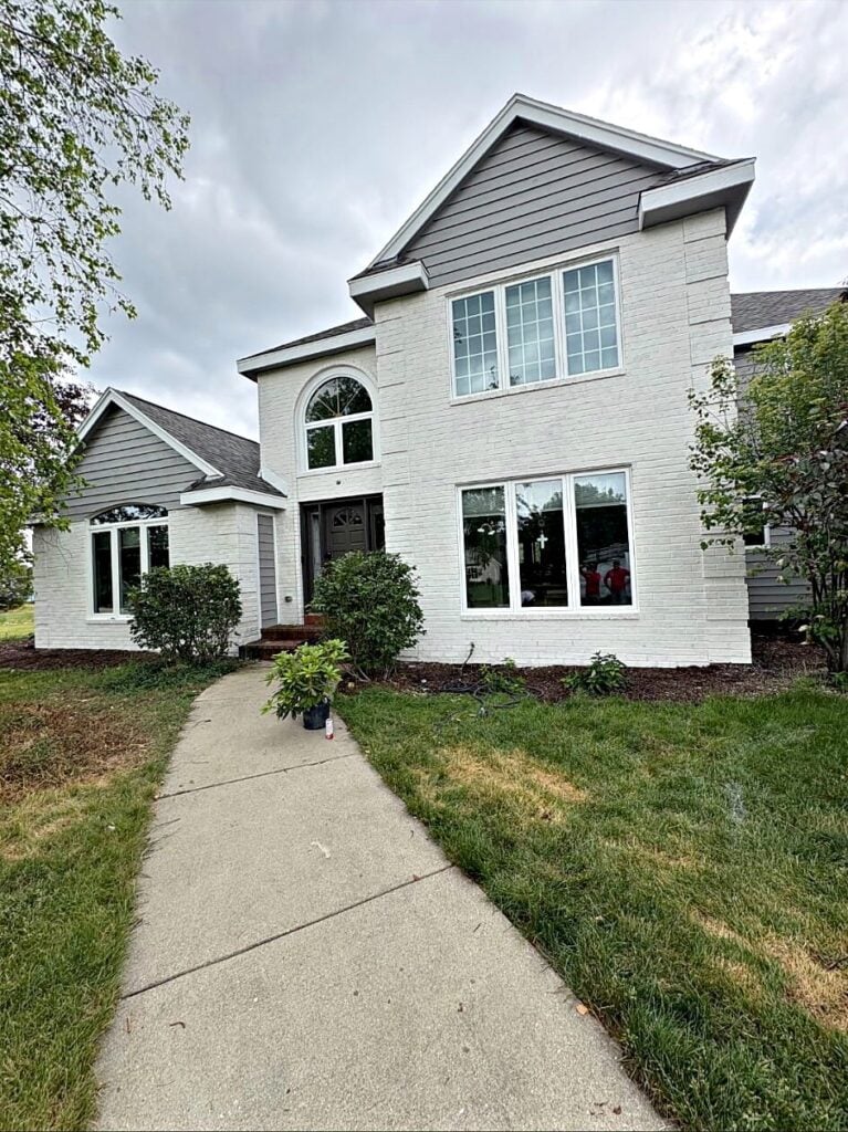 White two story house front in Hartland